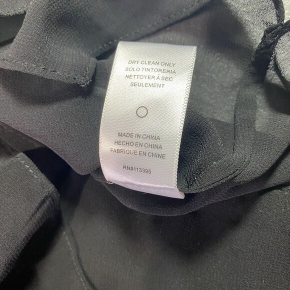 ARYN K Anthropologie Blouse Tunic Sheer Long Sleeve High Low Hem Womens S Black - Picture 10 of 10